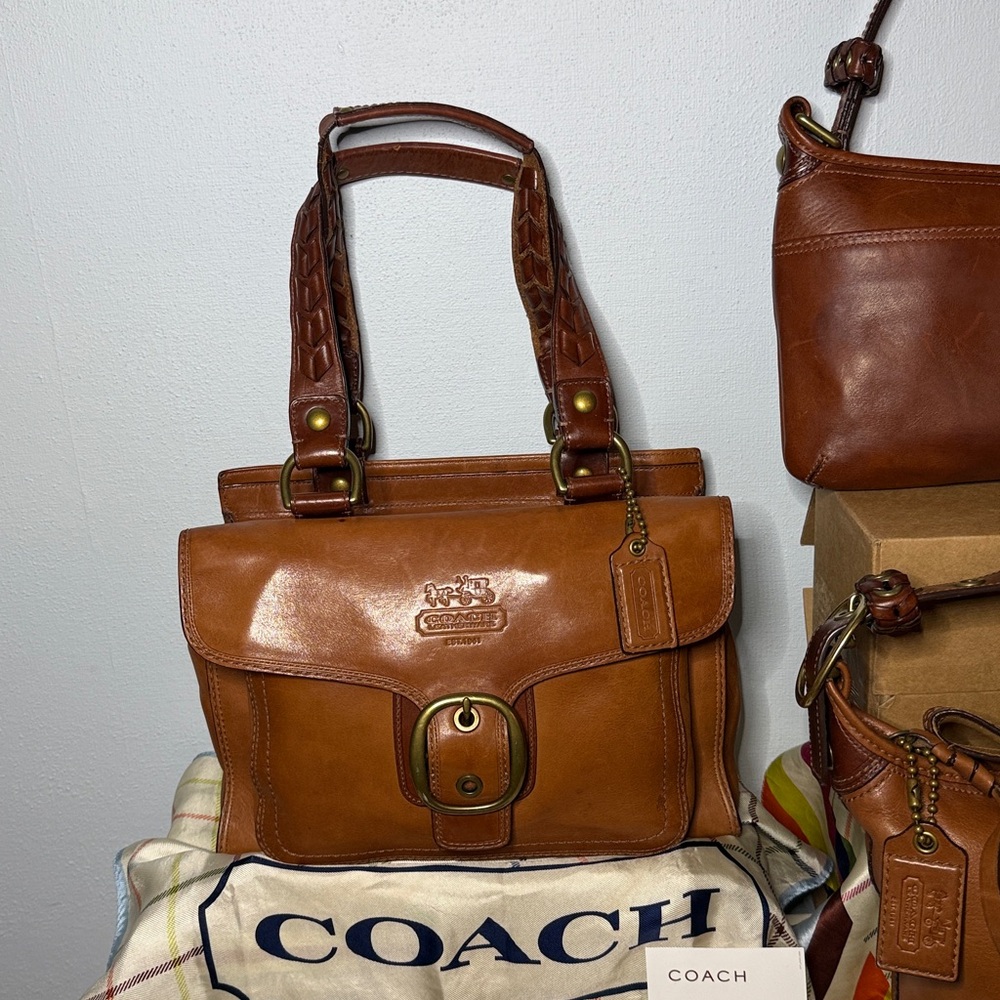Coach Bleecker Burnished Whiskey Set - Shopper, Med Duffle, Slip Demi, Wallet - Picture 3 of 16